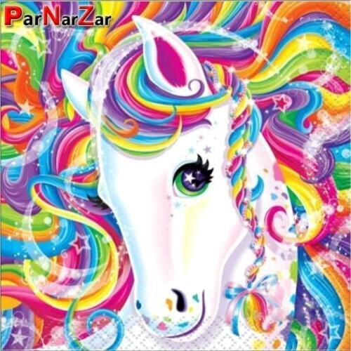 ParNarZar Colorful Unicorn Diamond Painting Kits Full Drill DIY 5D Crystal Rhinestone Embroidery Pictures Arts Craft Wall Decor