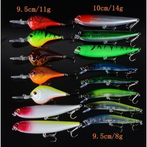 Minnow/Pencil/Crank Lure Set mixed Fishing Lures 15pcs/Lot Hard Baits Fishing Wobblers Tackle