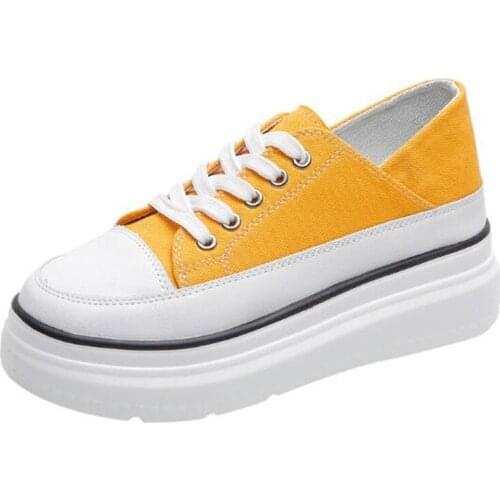 New womens canvas shoes fashionable thick-soled inner heightening lightweight and comfortable versatile casual shoes women