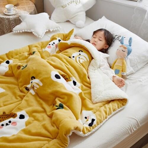 Blanket double thickness winter newborn blanket autumn winter cover blanket flannel quilt