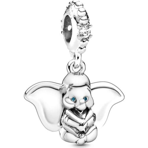 Cute Elephant S925 Silver Charm Pendant European Bead FOR Original Charm Silver Bracelet Trinket Jewelry Lady Women Girl Gift