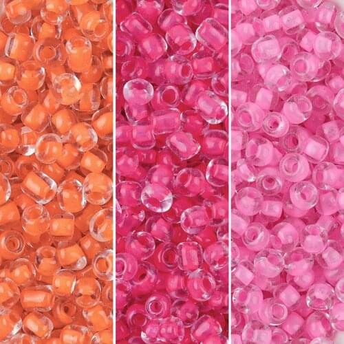 Transparent dyeing core glass rice bead 4mm color dyeing core rice beaded bead DIY hand beaded bag wholesale