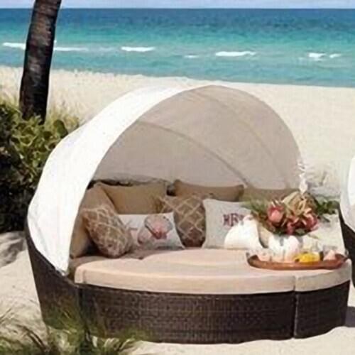 Freeshipping Lounger Outdoor Rattan Sofa Lying Bed Balcony Villa Outdoor PU Rattan Chairs Sets
