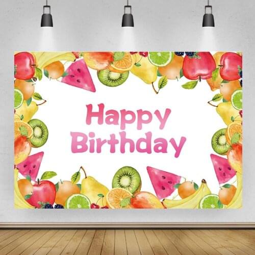 Watermelon Orange Kiwi Fruits Party Photo Background For Table Decor Newborn Baby Shower Kids Birthday Backdrops Photography