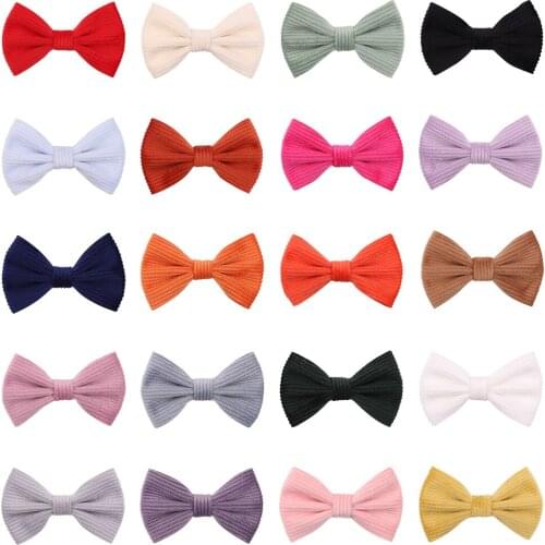 20Colors 1Piece Solid Hair Bows Hair Clips For Girls Hair pin New Handmade Bowknot With Clips Headwear Kids Hair Accessories