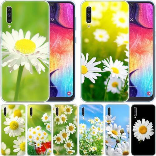 Silicone Case Sunshine Daisy Floral Flowers for Samsung Galaxy A50 A70 A80 A40 A30 A20 A10 A20E A2 CORE A9 A8 A7 A6 Plus 2018