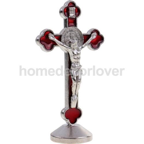 Jesus Crucifix Statue Magnetic Cross Figurine INRI Religion Accessory Decor