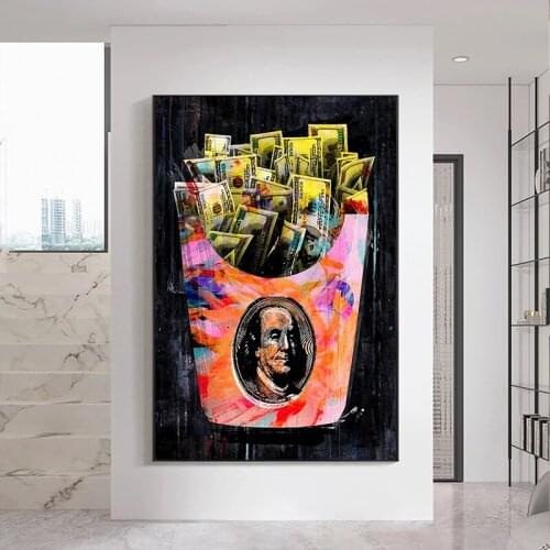 Stylish Money Bag Motivation Modern Canvas Painting Inspirational Posters and Prints Wall Art Picture for Living Room Home Decor