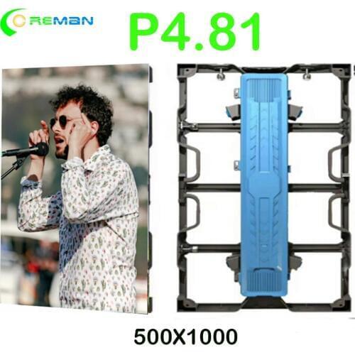 Pantalla led publicidad exterior video without flicker p4.81 outdoor rental led curtain wall empty cabinet 500x1000