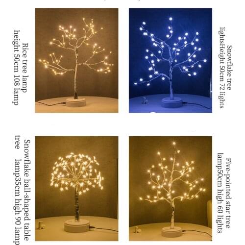 LED USB Battery Power Touch Switch Tree Light Night Fairy Light Table Lamp For Home Bedroom Wedding Party Christmas Decor