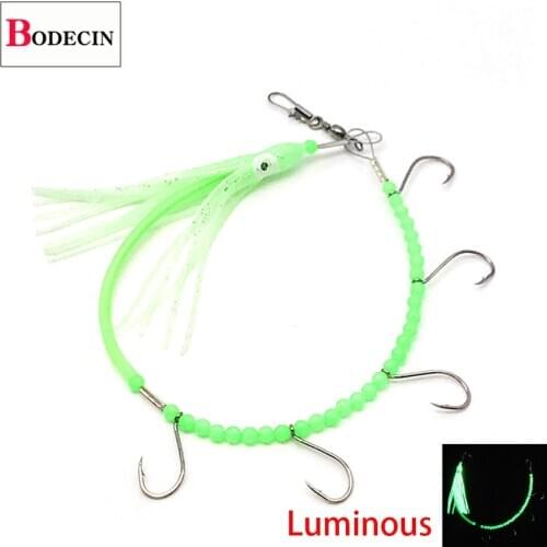 Glow Octopus Squid/Lure Swivels/String Hooks Sea Fishing Sabiki/Texas Rigs For Herring Luminous Artificial/Fake Bait Maruseigo