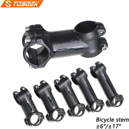 TOSEEK Bicycle Parts Aluminum Alloy Bicycle Stem 31.8mm 6/17 Degree Matte MTB Bicycle Road Bike High Strength Lightweight stem