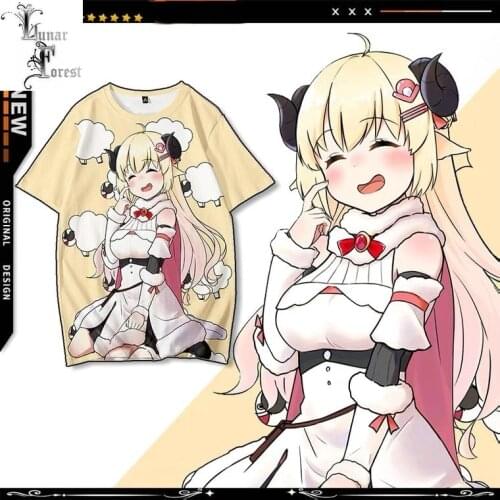 VTuber Tsunomaki Watame 3D Printing T-shirt Summer Fashion Round Neck Short Sleeve Popular Japanese Streetwear Plus Size