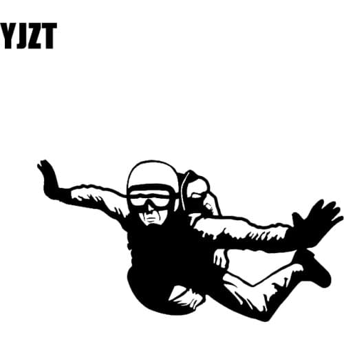YJZT 17.2*9.1CM Coolest Skydive Parachute Decor Car Sticker Silhouette Vinyl Extreme Movement C12-0749