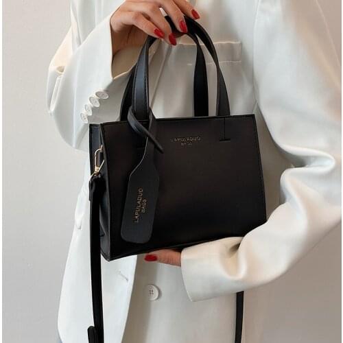 Women Simple Leather Square Crossbody Bags Casual Small Tote Shoulder Bags Female Luxury Designer Handbags Retro Messenger Bag