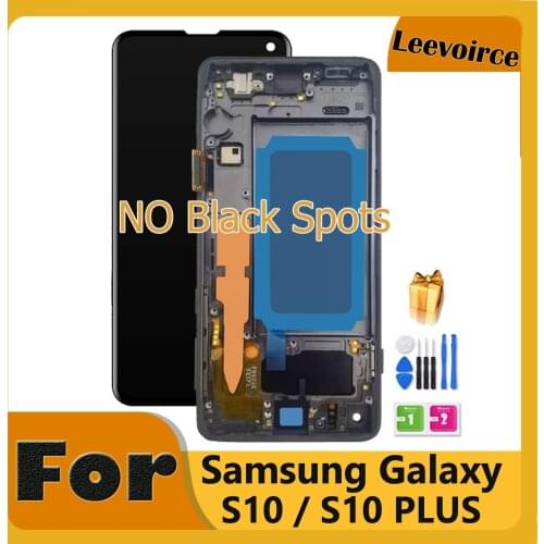 Super AMOLED LCD For Samsung Galaxy S10 PLUS S10P SM-G9750 G975F LCD Display Touch Screen Assembly LCD For S10 G973F G973F/DS