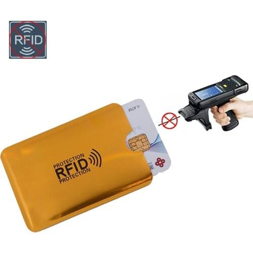 Unisex Fashion Casual 1/5 PC Anti Rfid Wallet Holder Reader Lock Bank Bank Protective Metal Credit Support NFC Card Holder