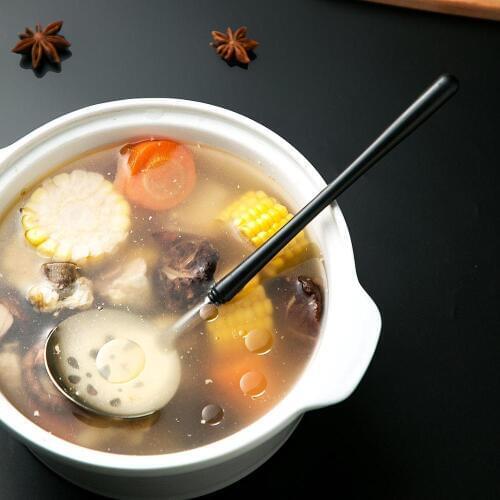 1PC Stainless Steel Soup Ladle Filter Dessert Long Handle Strainer Skimmer Porridge Spoons Cooking Tools Dinnerware