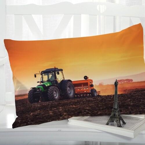 1pc Pillow cover Pillow case Luxury Bedding Pillowcase Pillowcovers decorative 50x70 Customizable size 3D Print Tractor dusk