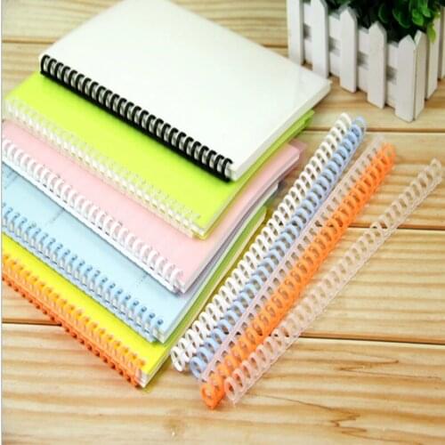 10pcs 10mm 30 Hole Loose-leaf Binding Strip Plastic A4 Loose-leaf Ring Binding Clip Removable Loose-leaf Buckle B5 Binding Rings