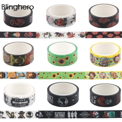 10pcs/lot BH1112 Blinghero 15mmX5m Cartoon Dragon Anime Tv Show Washi Paper Tape Clown Adhesive Tape Sticker Label Decal Gift