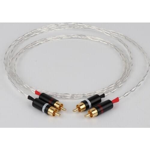 3AG Twist Silver Plated OCC RCA Cable Hifi Interconnect Cable PEFT Insulation with 24k Gold Plated RCA Connector Preffair