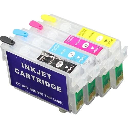 4PCS T0711 refillable ink cartridge For EPSON SX200 SX205 SX209 SX210 SX400 SX405 SX405W SX410 SX510W SX110 SX105 SX100 DX8450