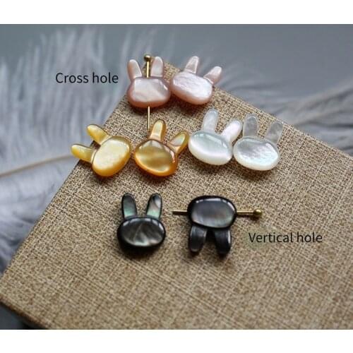 5pcs Mother-of-Pearl Carved Rabbit Head Rabbit Shell Beads for DIY Ladies Earrings Necklaces Bracelets Shell Jewelry Accessories