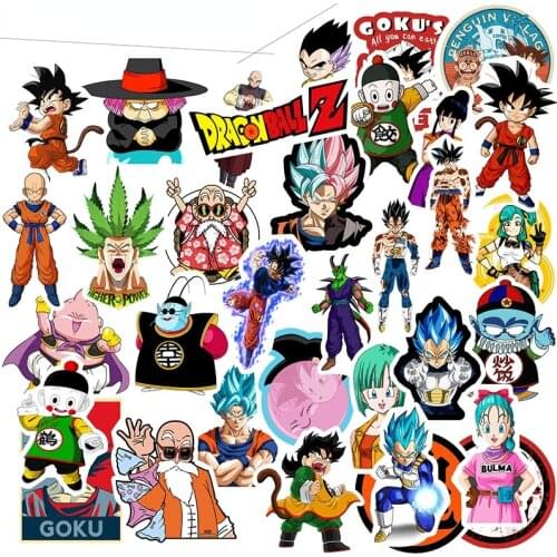 50 PCS of Dragon Ball Waterproof Removable Anime Characters Character Stickers Notebook Graffiti Stickers Suitcase Stickers