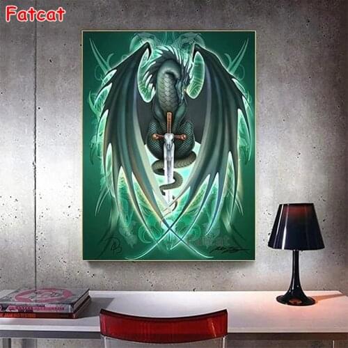 Dragon diamond painting,full,square,round Sword diamond embroidery cartoon mosaic diamond diy handwork Animal home decor PP2523