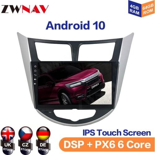 Android 10.0 64GB Car GPS Navigation For Hyundai Accent Verna Full Touch Car Stereo Head Unit Video Multimedia Player No DVD