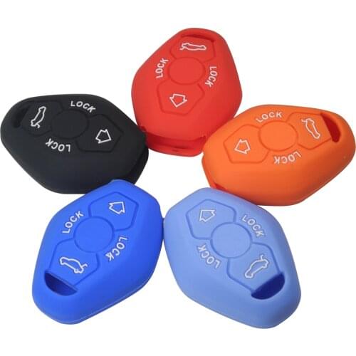 Kutery Silicone Rubber Car Key Cover Case For BMW E38 E39 E46 X3 X5 Z3 Z4 1/3/5/7 Series Remote Key Protecor 4Buttons