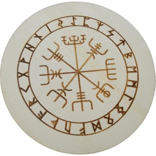 C5AC 15cm Wood Divination Coaster Round Altar Pad Props Ritual Divination Witchcraft Supplies for Altar Table Decorations Tool