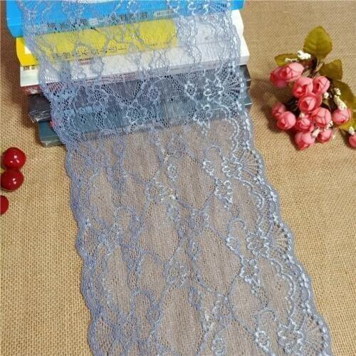 E1401 Width 21.5cm High Quality White Elastic Colorful Lace Ribbon Trims Lace Trim For DIY crafts material gift packing lace