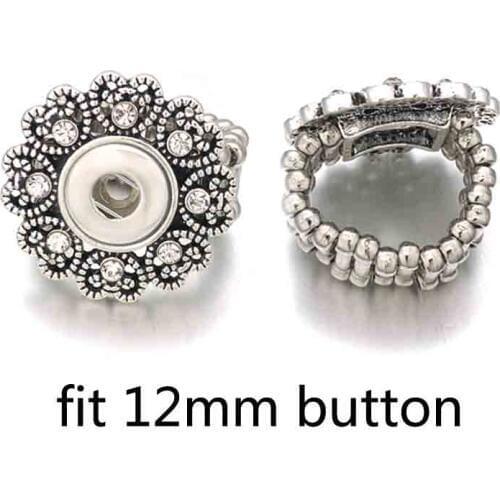 Hot Sale High Quality 002 Fashion DIY Metal Adjustable Ring Fit Ginger 12mm Snap Button Rings Jewelry Charm Rings For Women