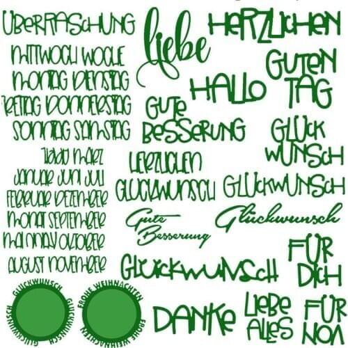 Hallo Liebe DANKE FÜR DICH Mixed Common German Phrase Metal Cutting Dies DIY Scrapbooking Craft Album Paper Card Making 2019 New