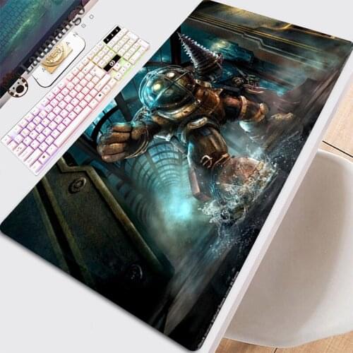 Gaming Pad White Mouse Computer Mat Mats Led Mousepad Kawaii Carpet Cute Gamer For Long Table Desk Large Handsome Bioshock Pads