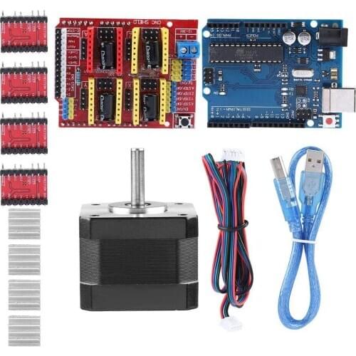 3D Printer CNC Kit with CNC Shield V3.0+A4988 Driver for UNO for R3 Board Nema 17 Stepper Motor+USB Cable for Arduino GRBL