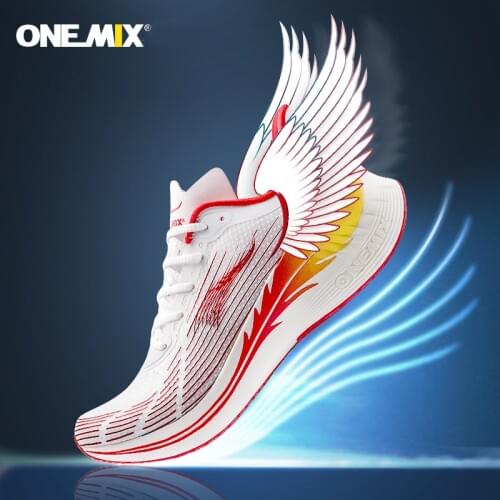 Onemix New Men Marathon Running Shoes for Women Breathable Lightweight Sneakers Lace Up Athletic Shoes Comfortable Light Soft