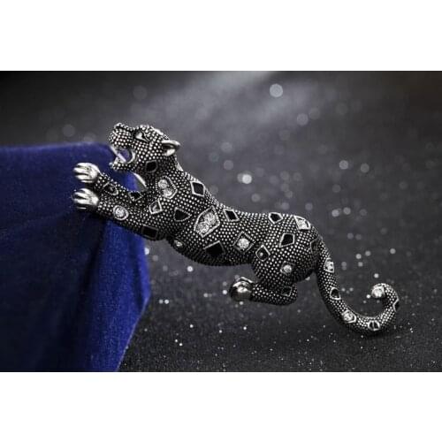 Leopard brooch gold and silver color panther jewelry