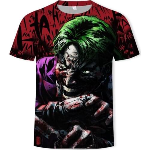 Summer 2021 good-looking hot-selling mens T-shirt fashion 3D printing horror series fashion casual sports short-sleeved O-neck