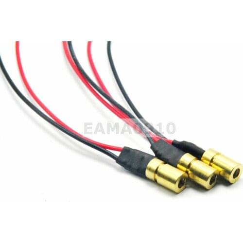 3pcs Mini Focusable 650nm 3.5mW 6*10mm Dot 3VDC Brass Red Laser Diode Module