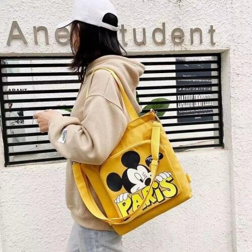 Disney Japan Mickey Mouse Minnie Multifunctional Shoulder Bag Backpack Wild Female Large Capacity Messenger Bag Student Backpack
