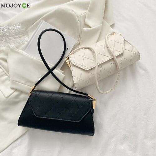 Fashion Women Bag Lattice Pattern Underarm Ladies PU Leather Small Shoulder Bags Retro Women Fashion Flap Leather Handbags