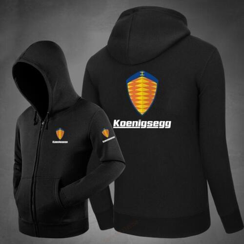 Mens Fashion Zipper Hoodies Koenigsegg Sweatshirt Brand 2019 winter Autumn coats New standard jackets