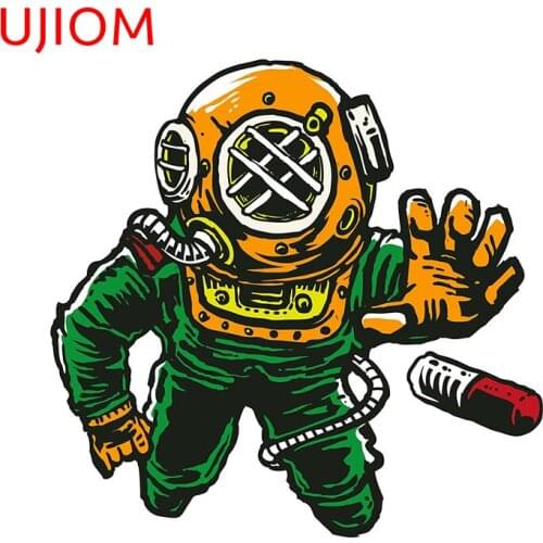 UJIOM Wall Stickers Cartoon Sea Diver Helmet Astronaut Wallpaper Decoration Sticker Accessories Waterproof Room Home Decor Decal