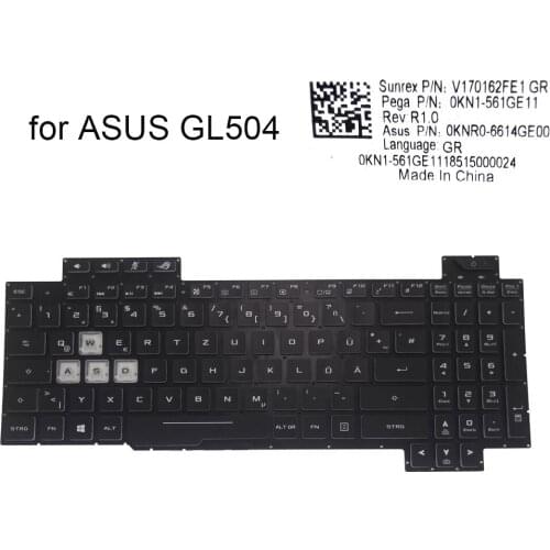 GL504 German RGB Backlight keyboard for Asus ROG Strix Scar II GL504GS ES113T ES056T GL504GM GR laptops keyboards 0KNR0 6614GE00