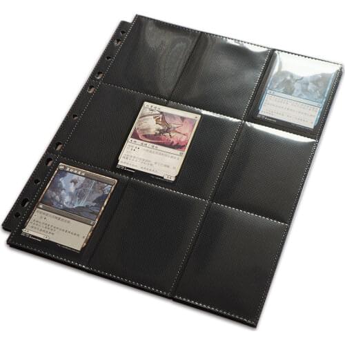 20PCS/Lot Trading Card Protectors Black Album Pages Double Sided 9 Pocket Pages (Total 18 Pocket) for Pkm YGO Star Realm CARDS