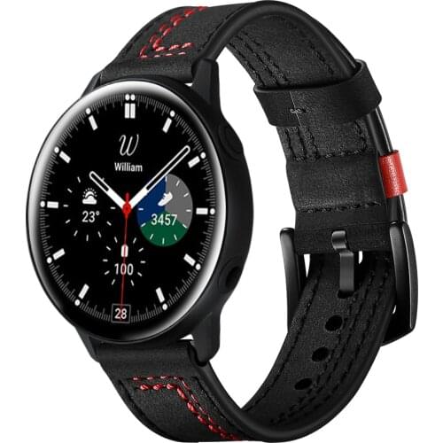 Genuine Leather Bracelet for Samsung Galaxy Watch 4 44mm 40mm Band/Galaxy Watch4 Classic 46mm 42mm Strap/Galaxy Watch3 45mm 41mm