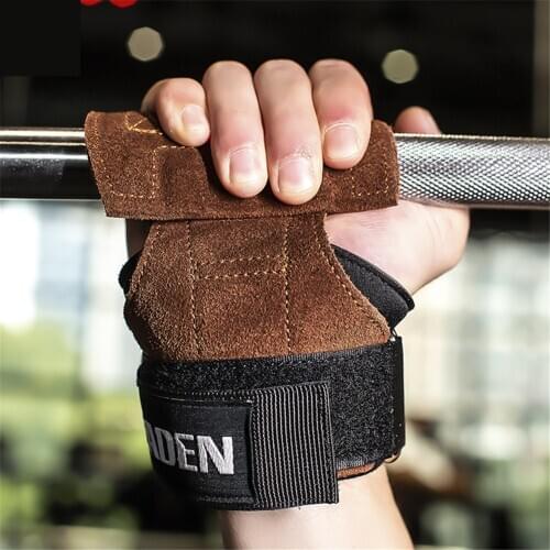 Cowhide Boost Belt Weight Lifting Gloves Pull-ups Horizontal Bar Non-slip Wrist Assist Belt for Man Women Fitness Training